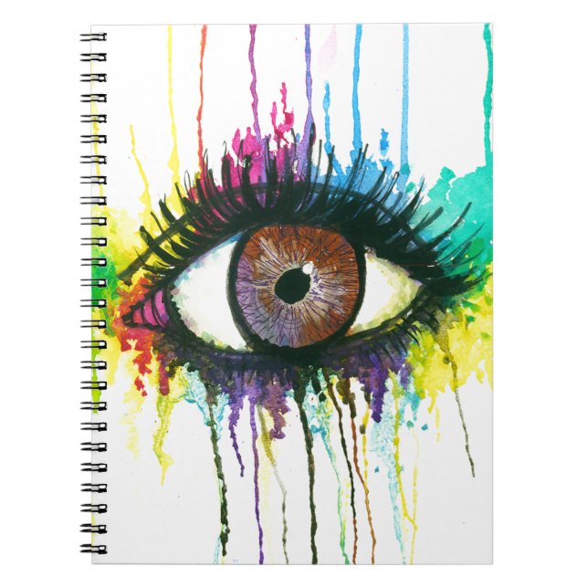 Watercolor Eye Spiral Notebook (Front)