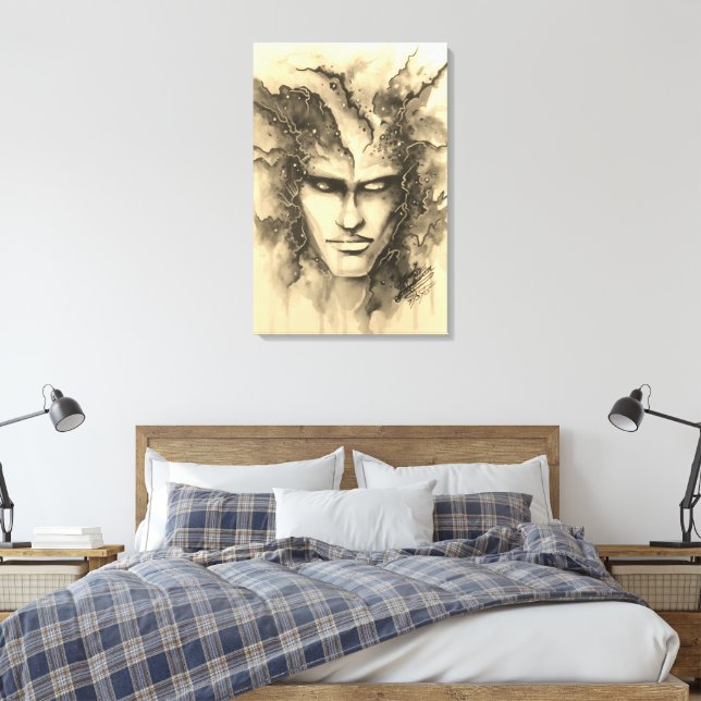 Watercolor Face Canvas Print (Insitu(Bedroom))