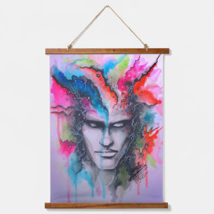 Watercolor Face Hanging Tapestry