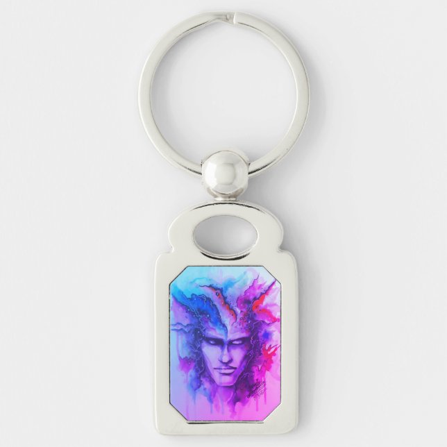 Watercolor Face Key Ring (Front)