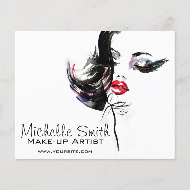 Watercolor face makeup artist branding flyer (Front)