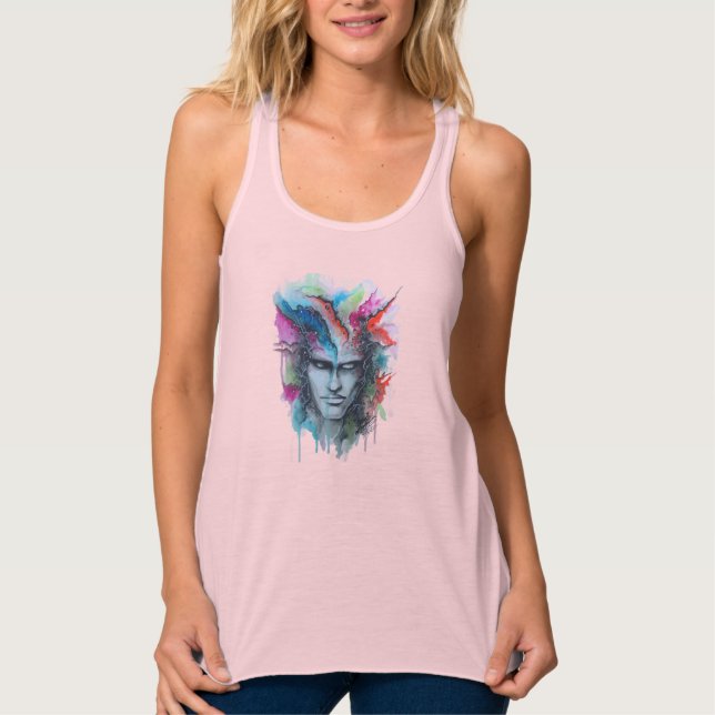 Watercolor Face T-Shirt Singlet (Front)