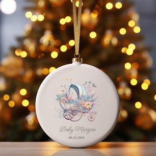Watercolor Fairy Baby Stroller Shower Ceramic Tree Decoration