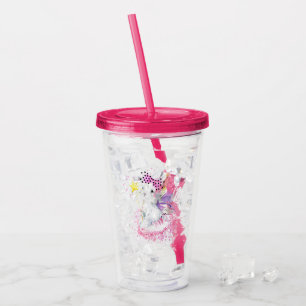 Watercolor Fairy Bunny Acrylic Tumbler