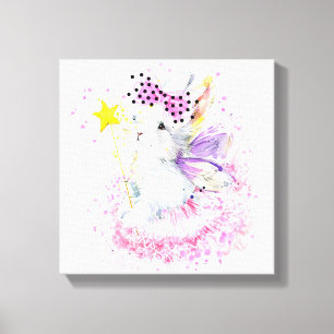 Watercolor Fairy Bunny Canvas Print