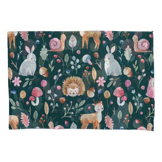 Watercolor Fairy Forest Children's Pattern Pillowcase (Front)