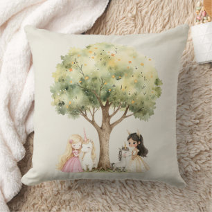 Watercolor Fairytale Princess Whimsical Cushion