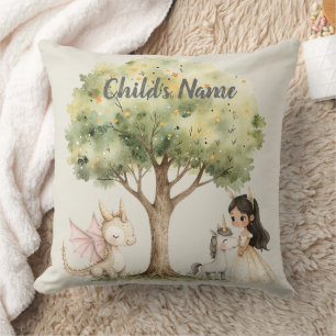 Watercolor Fairytale Princess Whimsical Cushion