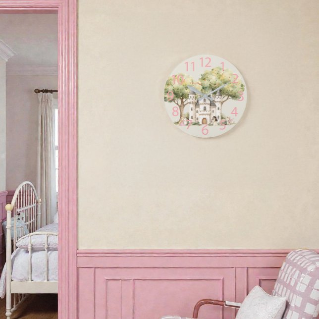 Watercolor Fairytale Princess Whimsical Large Clock (Creator Uploaded)