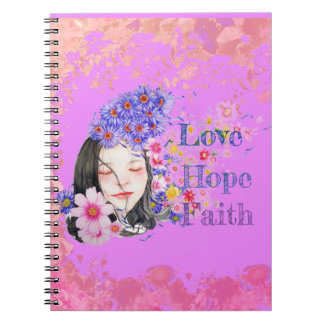 watercolor faith hope love notebook