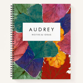 Watercolor Fall and Autumn Floral Notebook