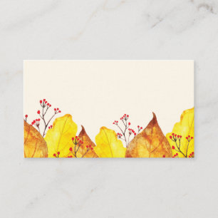 Watercolor Fall Autumn Thanksgiving Foliage Place Card