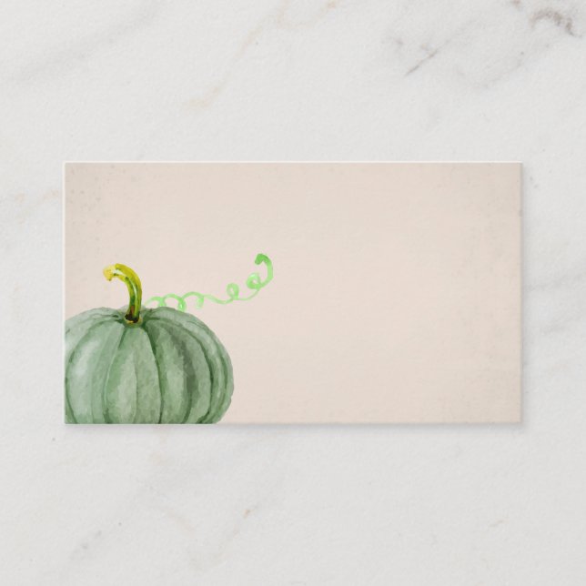 Watercolor Fall Autumn Thanksgiving Pumpkin Place Card (Front)