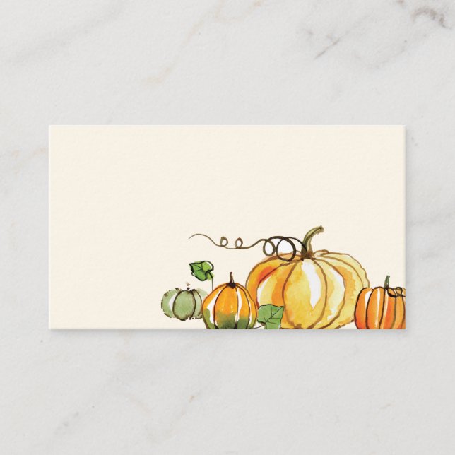 Watercolor Fall Autumn Thanksgiving Theme Place Card (Front)