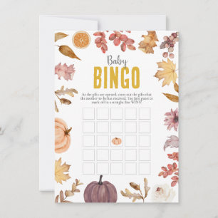 Watercolor Fall Baby Bingo, Baby Shower Activity Card