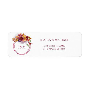 Watercolor Fall Bouquet Elegant Wedding Address