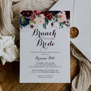 Watercolor Fall Brunch with the Bride Shower Invitation