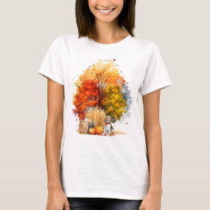 Watercolor Fall Dog Design- Beagle T-Shirt