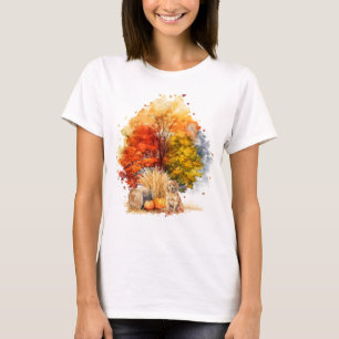 Watercolor Fall Dog Design- Golden Retriever T-Shirt
