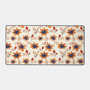 Watercolor Fall Floral Seamless Pattern Desk Mat
