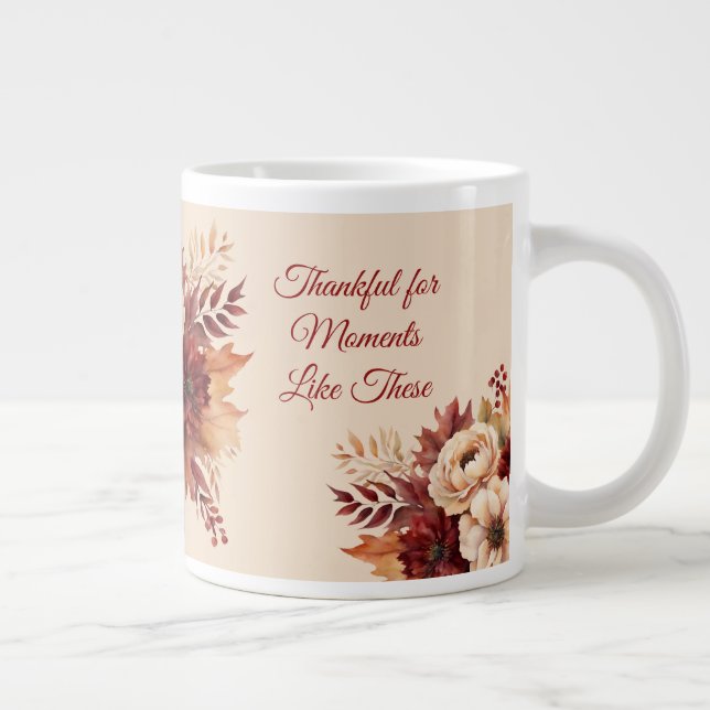 Watercolor Fall Flowers- Large Coffee Mug (Right)
