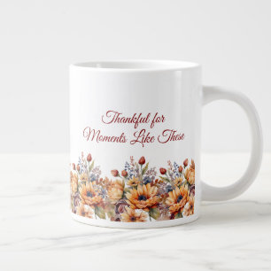 Watercolor Fall Flowers- Large Coffee Mug