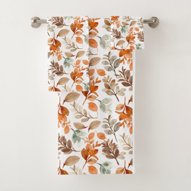 Watercolor Fall Foliage Towel Set (Insitu)