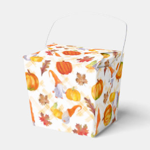 Watercolor Fall Gnomes, Pumpkins And Leaves Favour Box