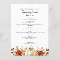 watercolor fall harvest thanksgiving menu