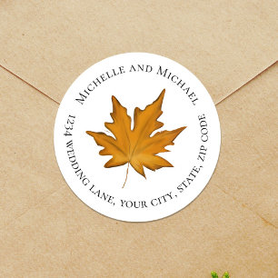 Watercolor Fall Leaves Return Address Label