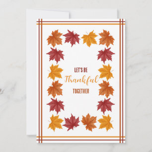 Watercolor Fall Leaves Thanksgiving Invitation