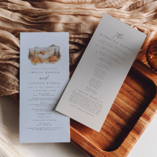 Watercolor Fall Mountain Order of Events Program