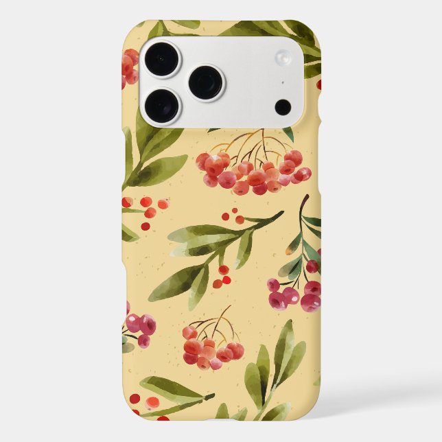 Watercolor Fall Nature Cranberry Pattern (Back)