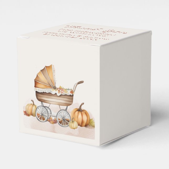 Watercolor Fall Pumpkin Baby Shower Favour Box (Front Side)