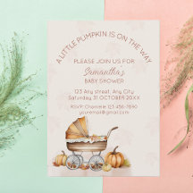 Watercolor Fall Pumpkin Baby Shower
