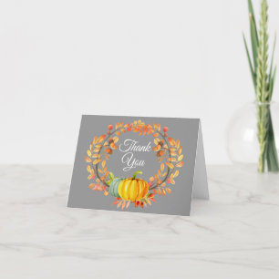 Watercolor Fall Pumpkin Thank You card