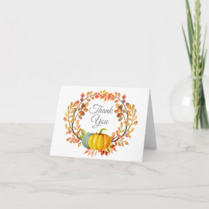 Watercolor Fall Pumpkin Thank You card
