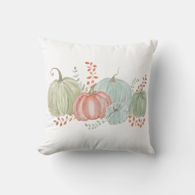 Watercolor Fall Pumpkins  Cushion (Front)