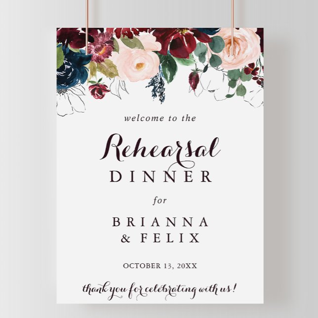 Watercolor Fall Rehearsal Dinner Welcome Sign (Creator Uploaded)