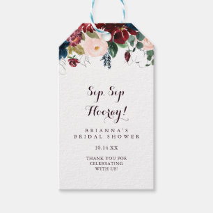 Watercolor Fall Sip Sip Hooray Bridal Shower Gift Tags
