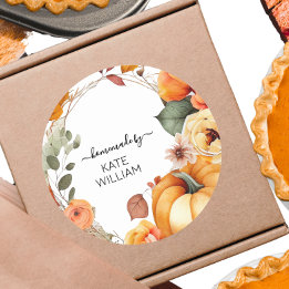 Watercolor Fall theme label for homemade items