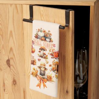 Watercolor Fall Vibes Tea Towel