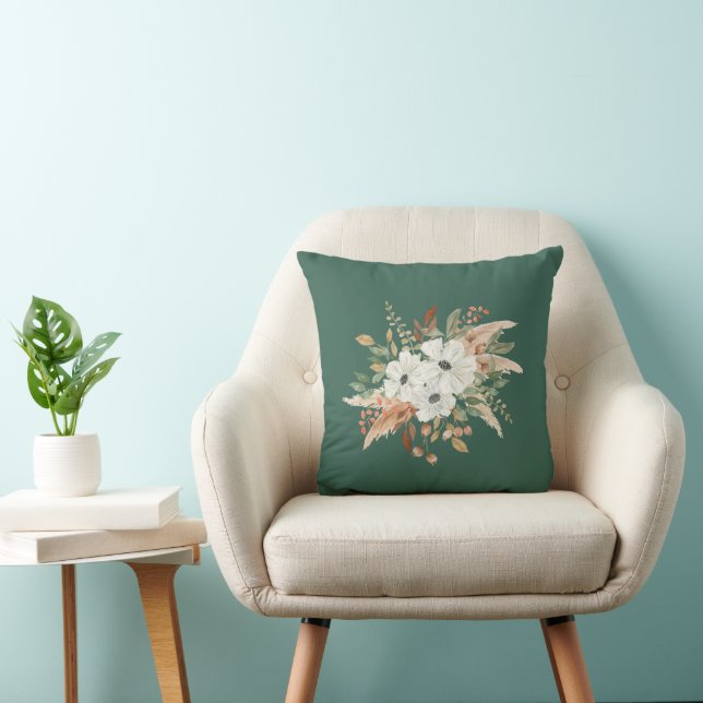 Watercolor Fall Winter Bouquet Cushion (Chair)