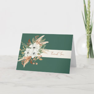 Watercolor Fall Winter Bouquet Thank You Card