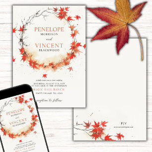 Watercolor Fall Wreath Invitation