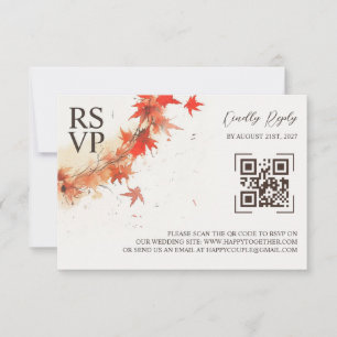 Watercolor Fall Wreath RSVP Card