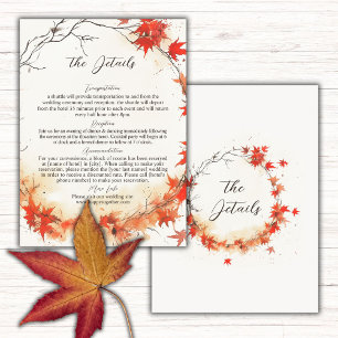 Watercolor Fall Wreath Wedding Details Enclosure Card