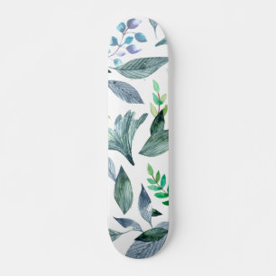 Watercolor fallen leaves 11 skateboard