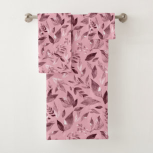 Watercolor fallen leaves 3 bath towel set