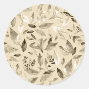 Watercolor fallen leaves 4 classic round sticker